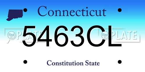 5463CL Connecticut License Plate