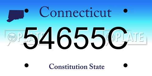 54655C Connecticut License Plate