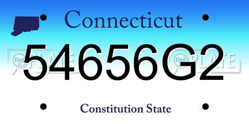 54656G2 Connecticut License Plate