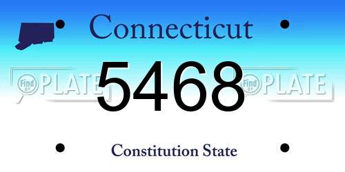 5468 Connecticut License Plate
