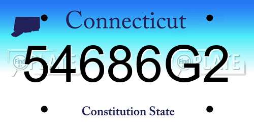 54686G2 Connecticut License Plate