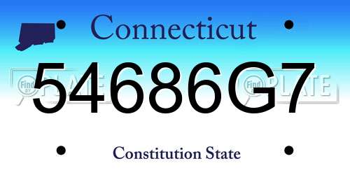 54686G7 Connecticut License Plate