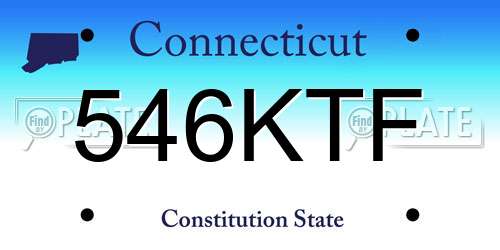 546KTF Connecticut License Plate