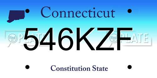 546KZF Connecticut License Plate