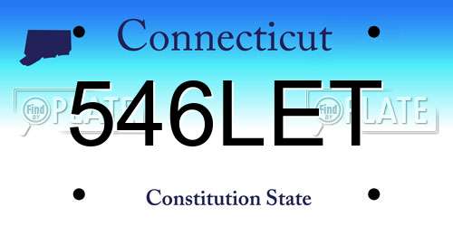 546LET Connecticut License Plate