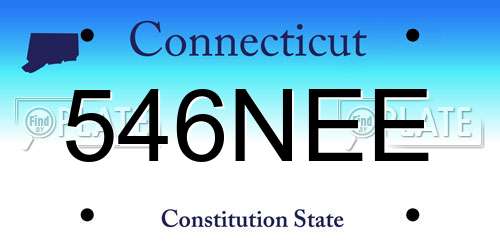 546NEE Connecticut License Plate