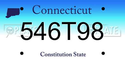 546T98 Connecticut License Plate