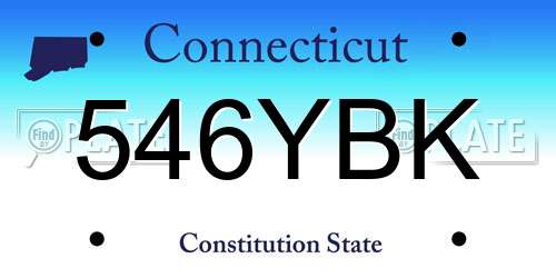546YBK Connecticut License Plate