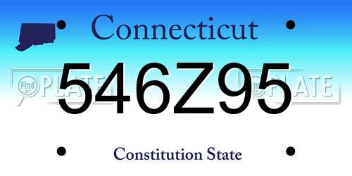 546Z95 Connecticut License Plate