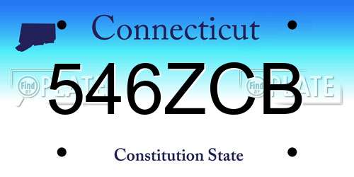 546ZCB Connecticut License Plate