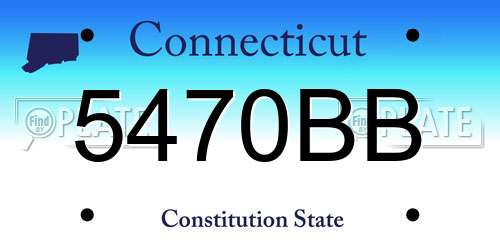 5470BB Connecticut License Plate
