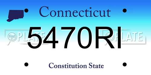 5470RI Connecticut License Plate