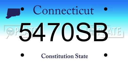 5470SB Connecticut License Plate