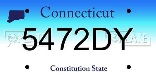 5472DY Connecticut License Plate