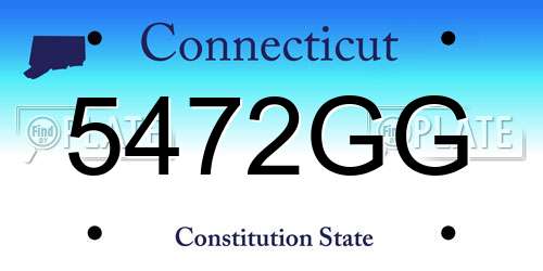 5472GG Connecticut License Plate