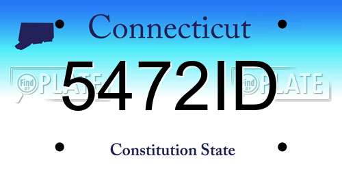 5472ID Connecticut License Plate