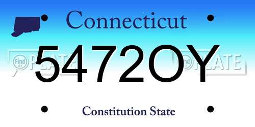 5472OY Connecticut License Plate