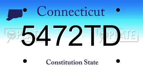 5472TD Connecticut License Plate