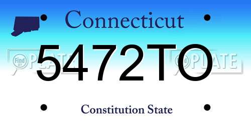5472TO Connecticut License Plate