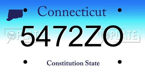 5472ZO Connecticut License Plate