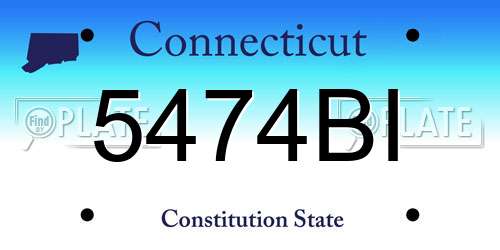 5474BI Connecticut License Plate