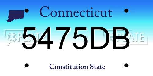 5475DB Connecticut License Plate