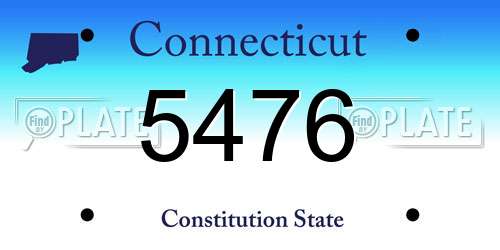 5476 Connecticut License Plate