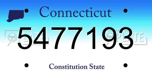5477193 Connecticut License Plate