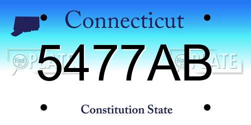 5477AB Connecticut License Plate
