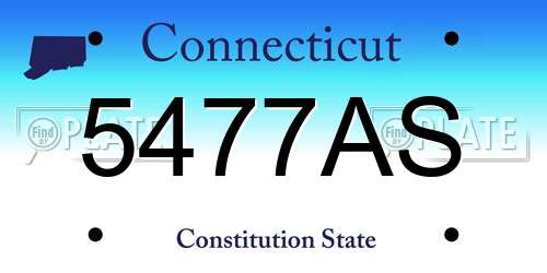5477AS Connecticut License Plate