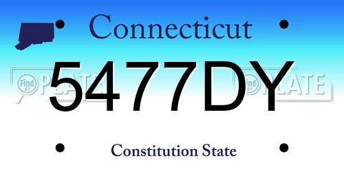 5477DY Connecticut License Plate