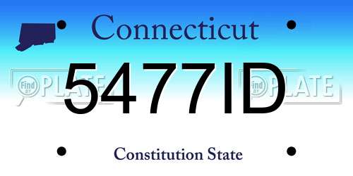 5477ID Connecticut License Plate