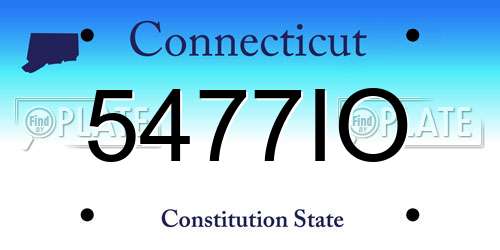 5477IO Connecticut License Plate