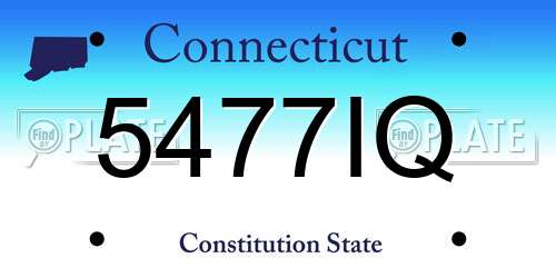 5477IQ Connecticut License Plate