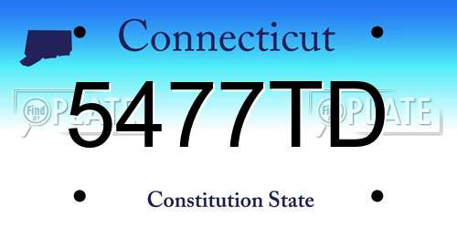 5477TD Connecticut License Plate