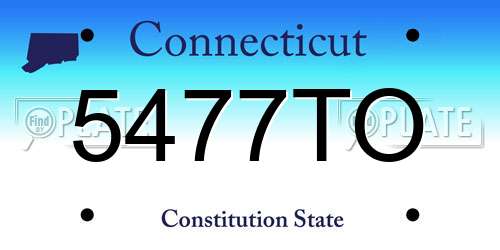 5477TO Connecticut License Plate