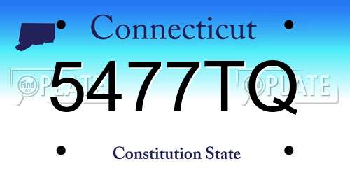 5477TQ Connecticut License Plate