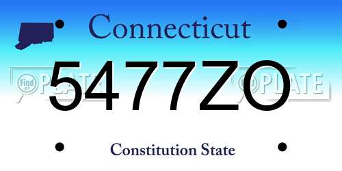 5477ZO Connecticut License Plate