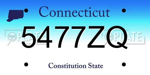 5477ZQ Connecticut License Plate