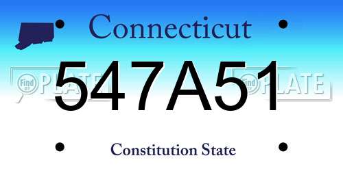 547A51 Connecticut License Plate