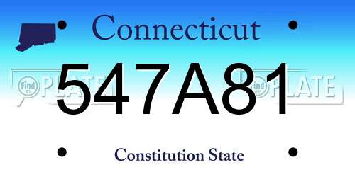 547A81 Connecticut License Plate