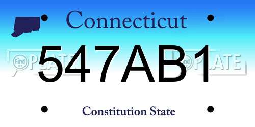 547AB1 Connecticut License Plate