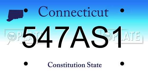 547AS1 Connecticut License Plate