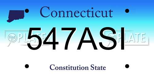 547ASI Connecticut License Plate