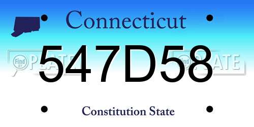 547D58 Connecticut License Plate