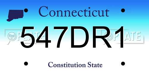 547DR1 Connecticut License Plate