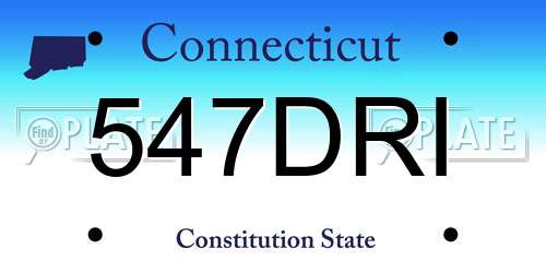547DRI Connecticut License Plate