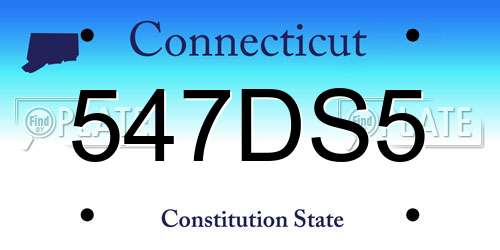 547DS5 Connecticut License Plate