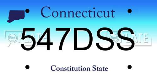 547DSS Connecticut License Plate