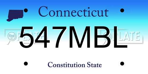 547MBL Connecticut License Plate